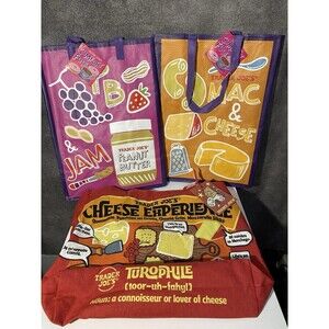 Trader Joe’s Reusable Bags Lot (3) - Cheese & PB&J/Mac Designs